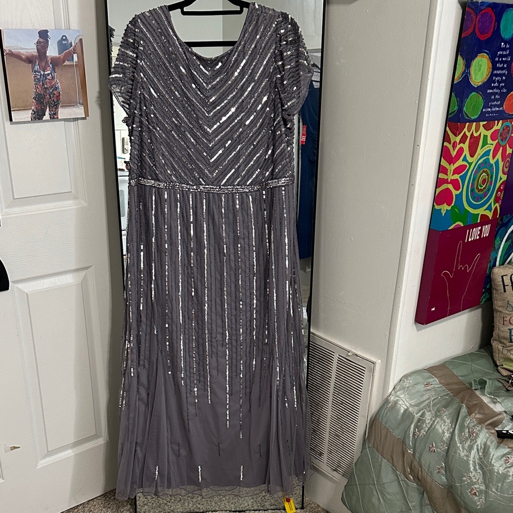 Together Shimmering Silver Maxi Dress